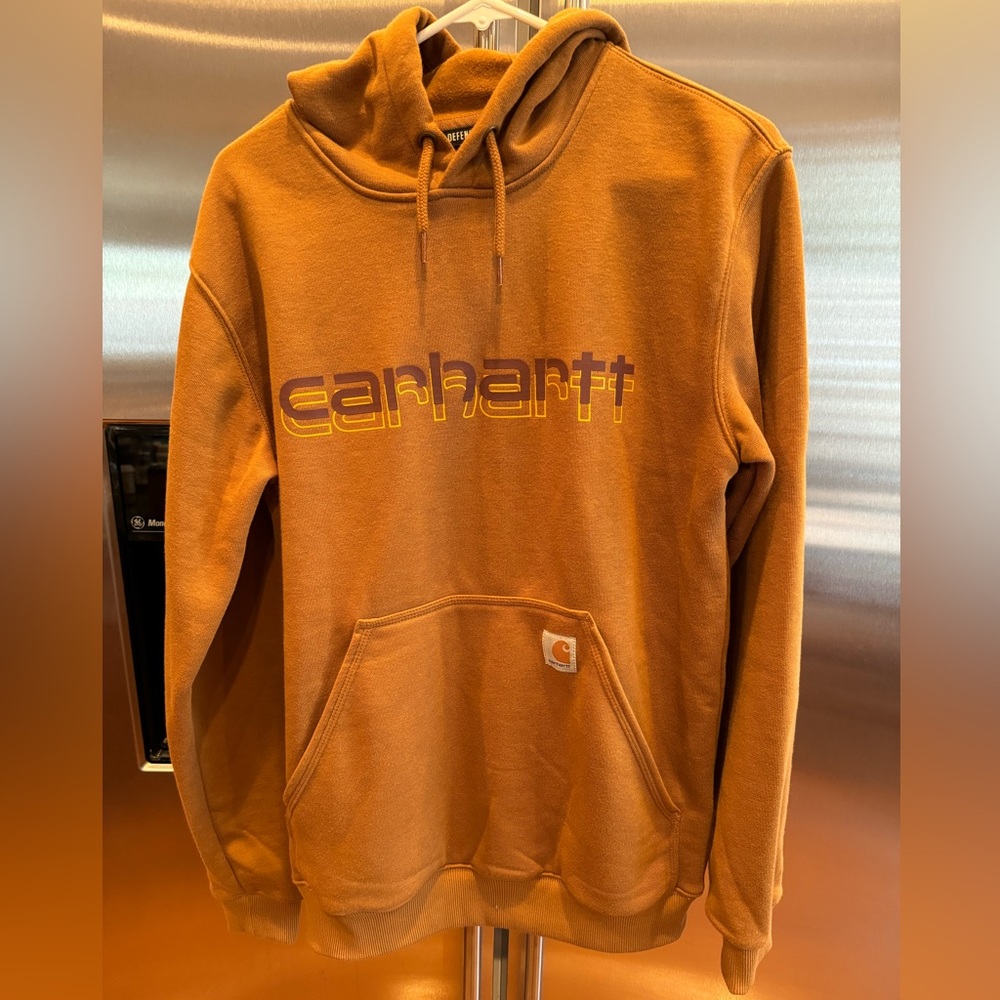 Carhartt Rain Defender Brown Hoodie Sweatshirt Men’s Size Small